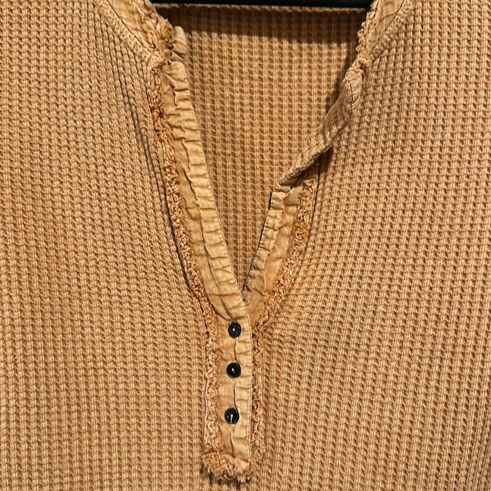 Free People Waffle Knit Henley - Picture 2 of 6